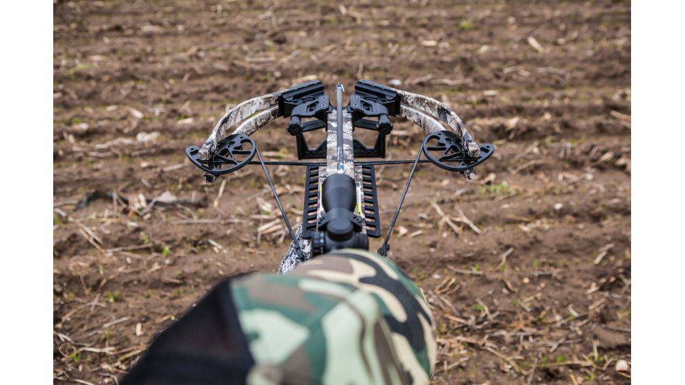 Killer Instinct Brawler Crossbow w/ Lumix 4 x 32 IR-W Scope, Rope Cocker, String Suppressors, 5-Bolt Quiver, 3 HYPR Lite Bolts and Field Tips, Stick of Rail Lube, Chaos Brown, 185lbs, 1102