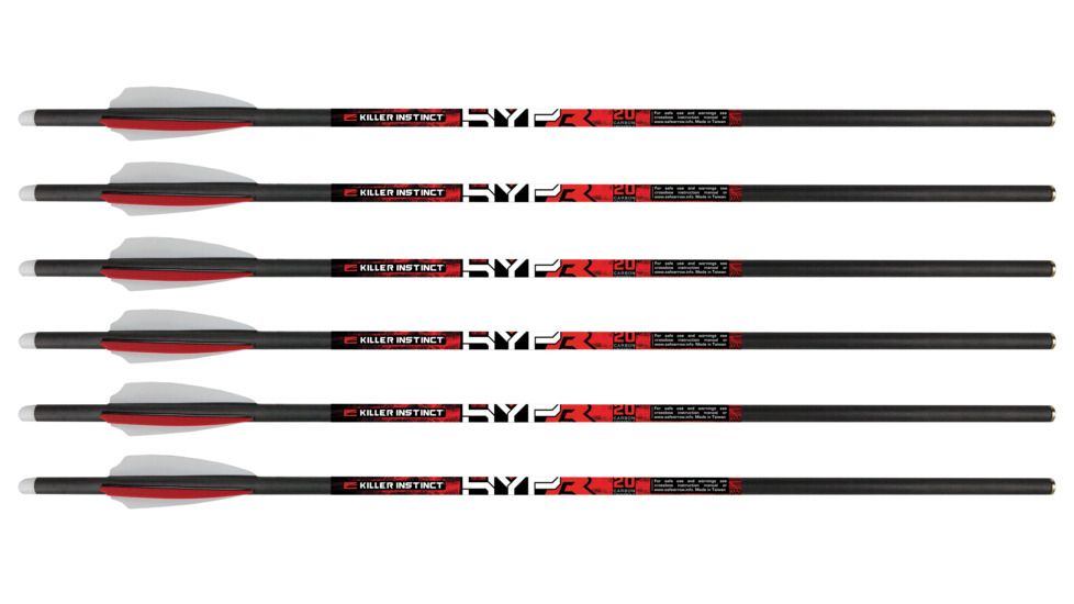Killer Instinct HYPR 20 inch Crossbow Bolts - 6 Pack, 1064-6