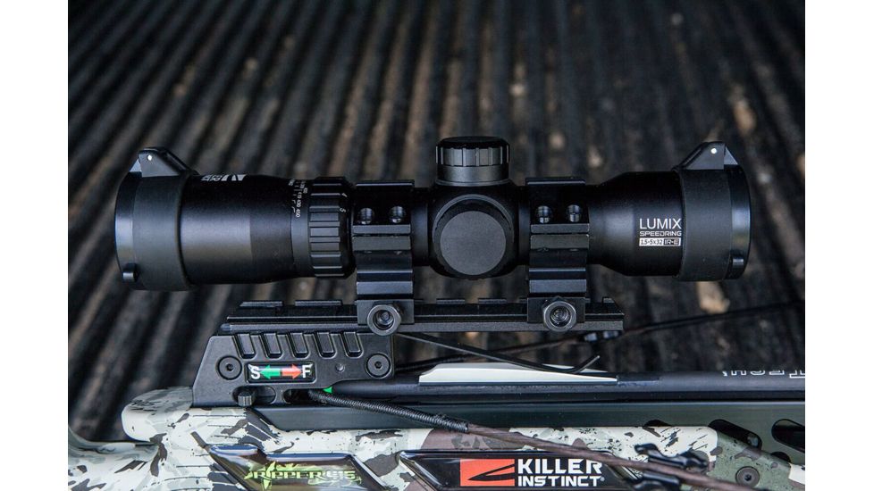 Killer Instinct Lumix Speedring 1.5-5x32 IR-E Crossbow Scope, Black, 1020