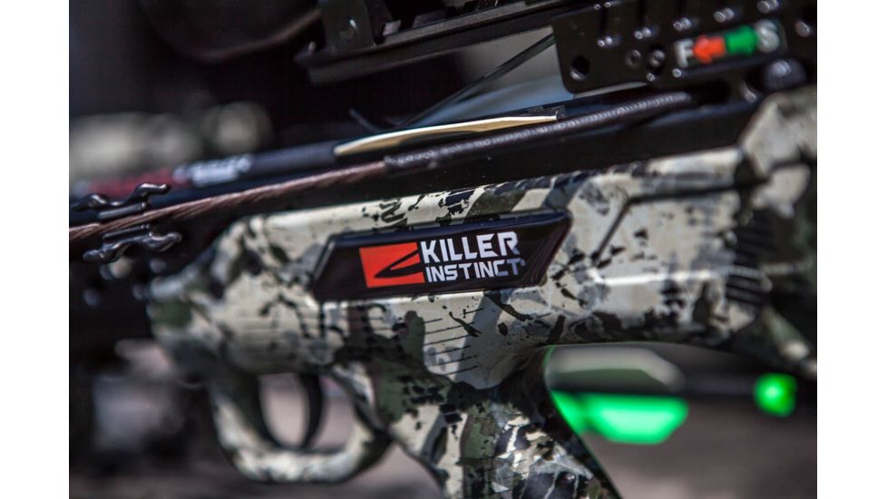 Killer Instinct Ripper 415 Crossbow w/ Lumix 4 x 32 IR-W Scope, Rope Cocker, String Suppressors, 5-Bolt Quiver, 3 HYPR Lite Bolts and Field Tips, Stick of Rail Lube, Chaos Green, 200lbs, 1105
