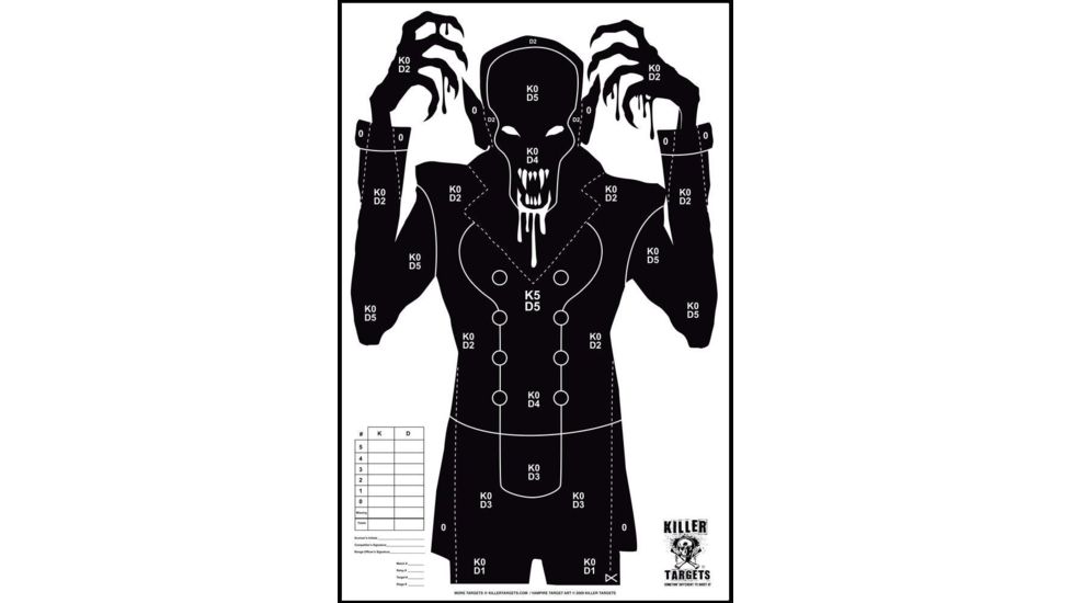 Killer Targets Vampyre Shooting Target - Pack of 10