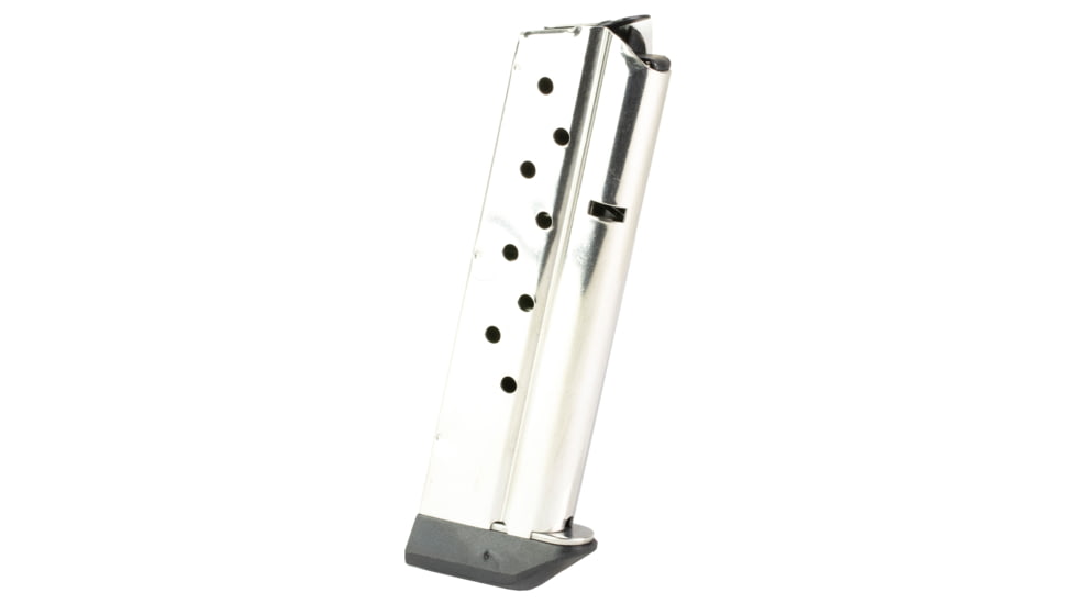 Kimber 1911, 9mm Luger, 9 Round Extended Base Pad Pistol Magazine, Silver, 4200380