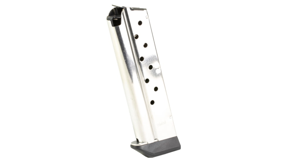 Kimber Magazine, 9MM, 9 Rounds, For 1911, Extended Base Pad, Stainless Steel, Silver