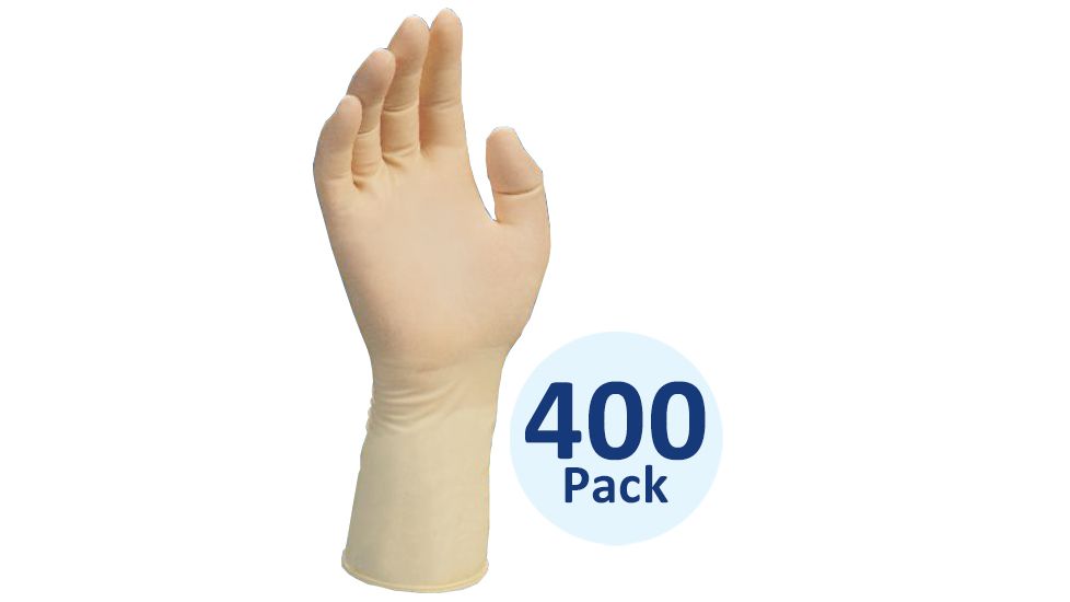 Kimberly Clark Kimtech G3 Hand-Specific Latex Gloves, 50 Lefts and 50 Rights per Bag, Powder-Free, Natural Color, 6, 400 Pack, HC1460/32933-728