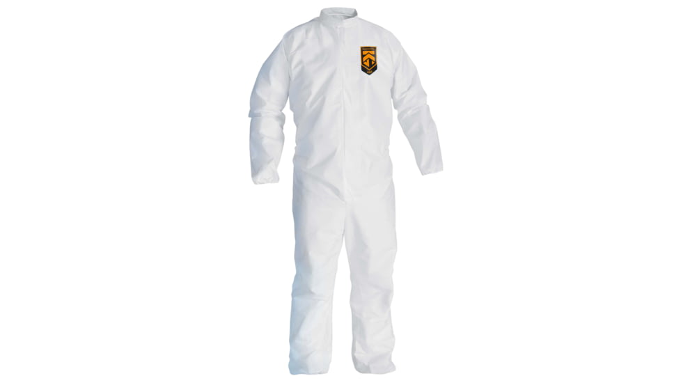 Kimberly Clark KleenGuard A30 Coveralls, Zipper Front w 1in Flap, Extra White, 3XL, Case of 21, 46006-75