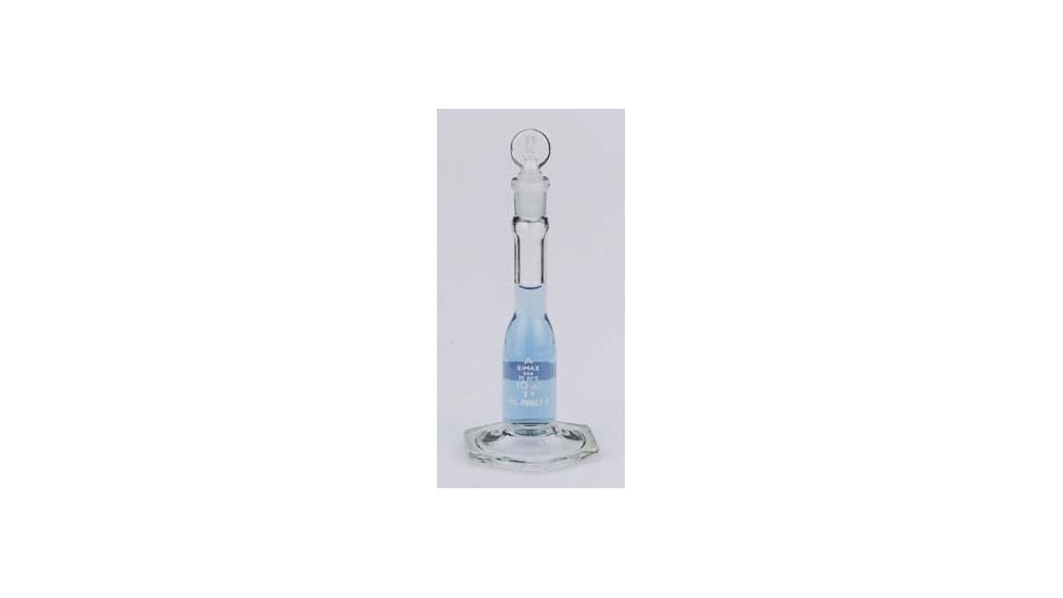 Kimble/Kontes KIMAX Micro Volumetric Flasks with [ST] Glass Stopper, Cylindrical, Class A, Serialized and Certified, Kimble Chase 28017A 10