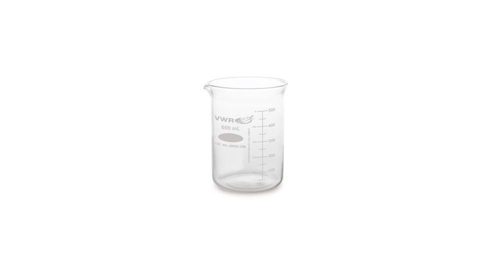 Kimble/Kontes Griffin Low-Form Beakers with Double-Capacity Scale, Borosilicate Glass VW14000 600