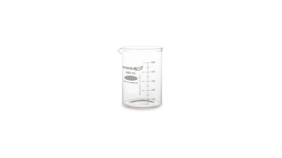 Kimble/Kontes Heavy-Duty Low-Form Beakers with Double-Capacity Scale, Borosilicate Glass VW14005 400