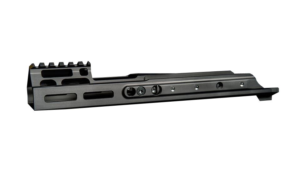 Kinetic Development Group MREX MLOK 4.9 -  Modular Receiver Extension, Includes rail, two picattiny rail sections, screw/wrench kit, Black MRX5-030