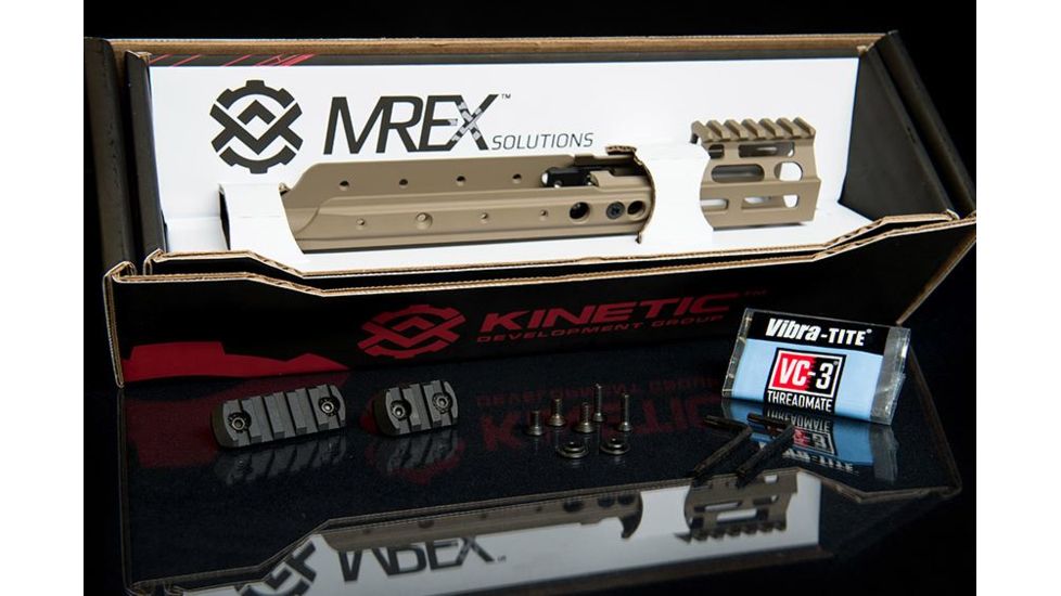 Kinetic Development Group MREX MLOK 6.5 - Modular Receiver Extension, Includes rail, two picattiny rail sections, screw/wrench kit, FDE MRX5-120
