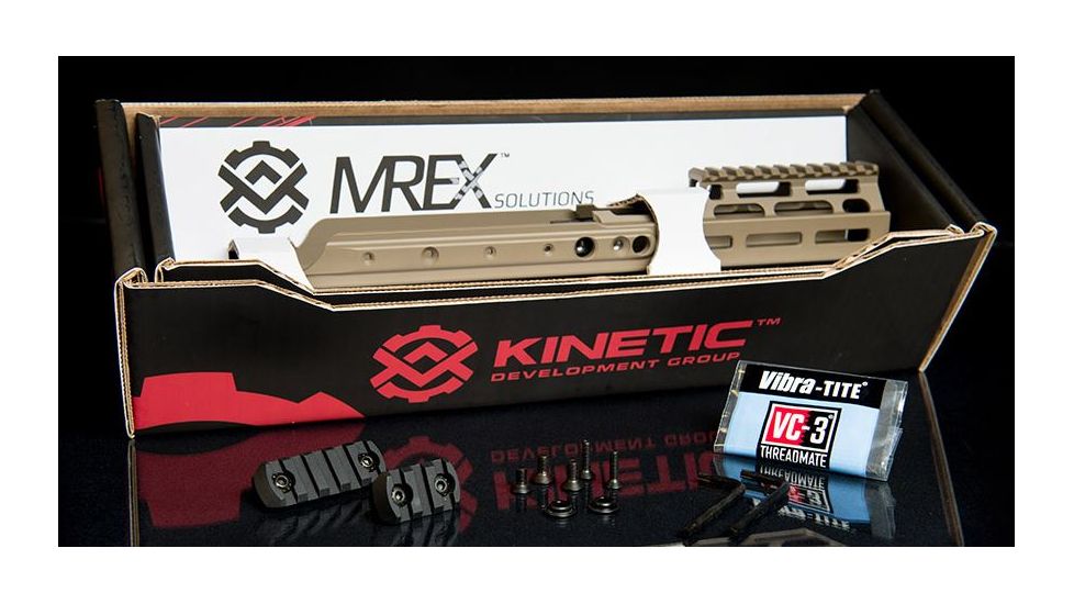 Kinetic Development Group MREX MLOK 6.5 - Modular Receiver Extension, Includes rail, two picattiny rail sections, screw/wrench kit, FDE MRX5-120