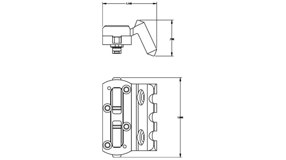 Kinetic Development Group Kinect MLOK Universal Offset Mount, Black KIN5-135