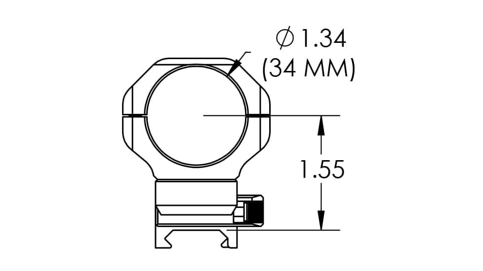 Kinetic Development Group SIDELOK Cantilever Modular Mount Scope Rings, 34mm, SID5-141