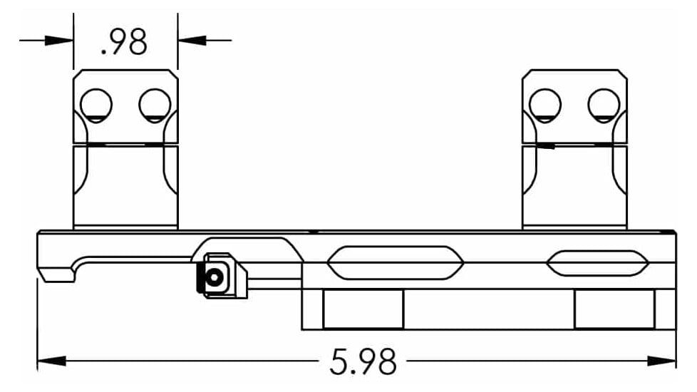 Kinetic Development Group SIDELOK Cantilever Modular Mount Scope Rings, 34mm, SID5-141