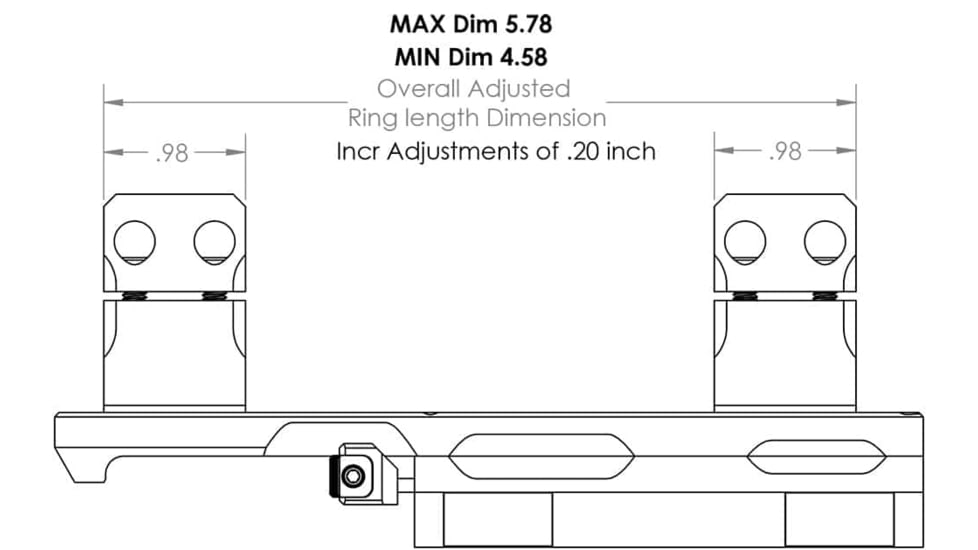 Kinetic Development Group SIDELOK Cantilever Modular Mount Scope Rings, 34mm, SID5-141