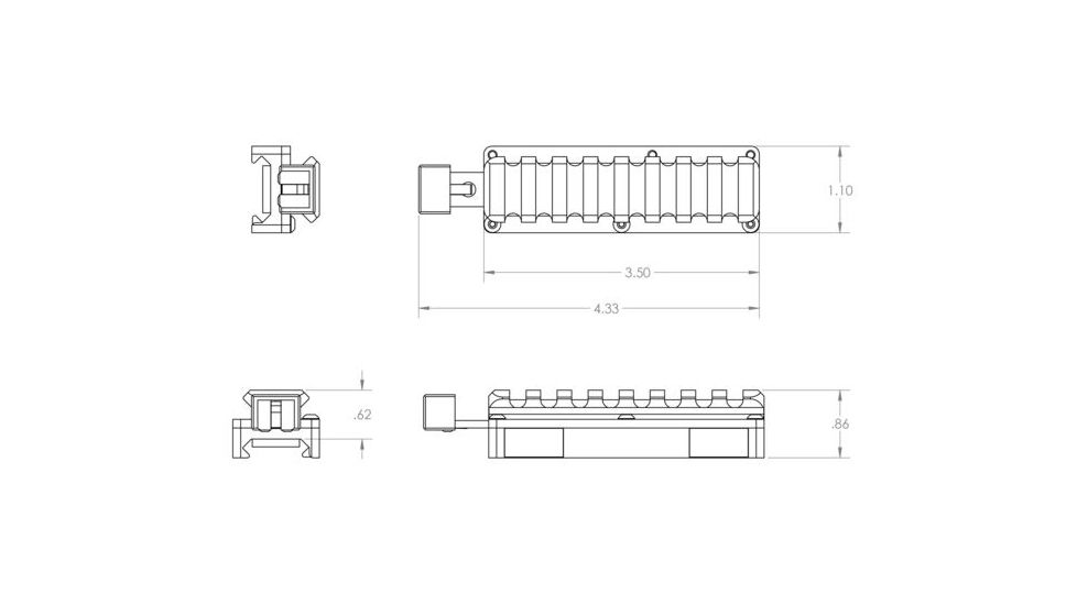 Kinetic Development Group SIDELOK Universal Scope Riser Short Version, Black SID5-100