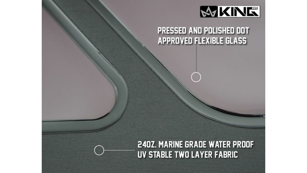 King 4WD Replacement Soft Top, Jeep Wrangler TJ 1997 - 2006, w/o Upper Doors, w/ Tinted Windows, Black Diamond, 14010235