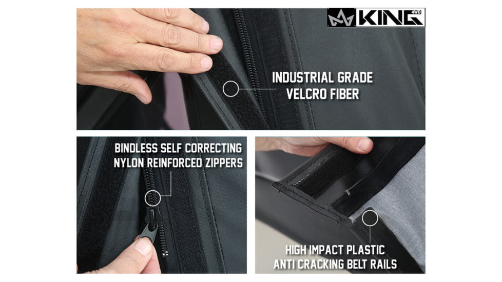 King 4WD Replacement Soft Top With Tinted Upper Doors, TJ, Black Diamond, 14010135T