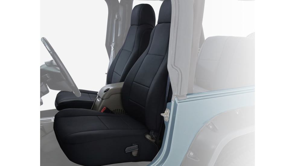 King 4WD Seat Covers, Jeep Wrangler TJ 1997 - 2002, Neoprene, Black/Black, 11010701