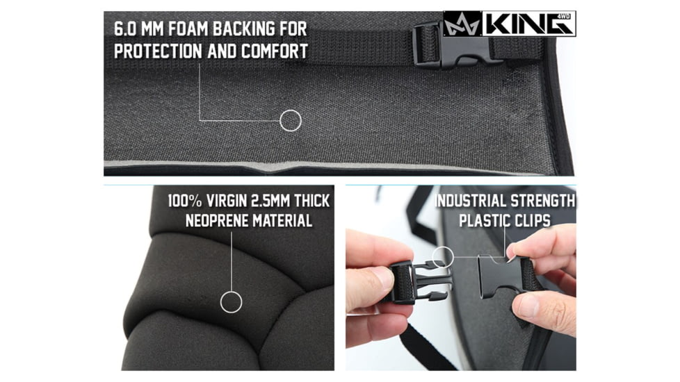 King 4WD Seat Covers, Jeep Wrangler TJ &amp; LJ 2003 - 2006, Neoprene, Black/Black, 11010601