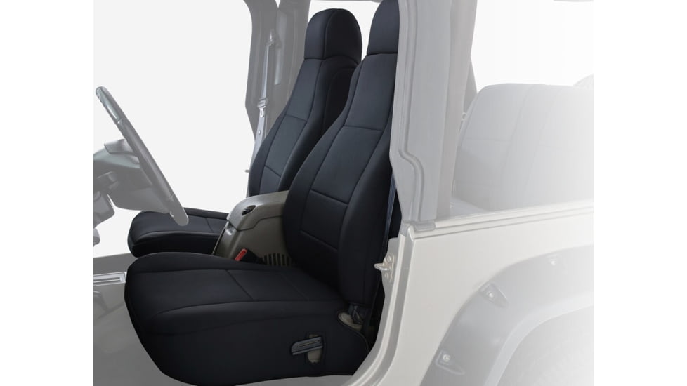 King 4WD Seat Covers, Jeep Wrangler TJ &amp; LJ 2003 - 2006, Neoprene, Black/Black, 11010601