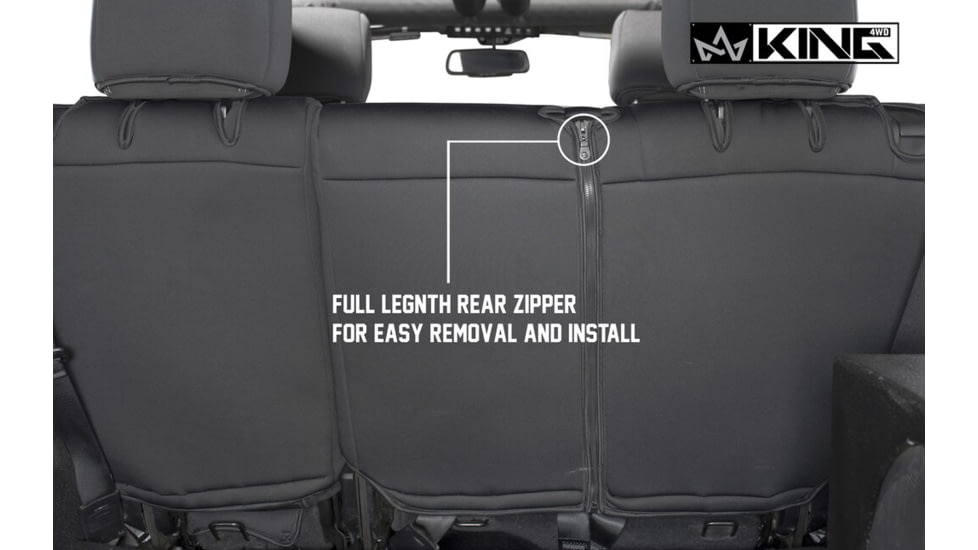 King 4WD Seat Covers, Jeep Wrangler Unlimited JK 4 Door 2008 - 2012, Neoprene, Black/Black, 11010401