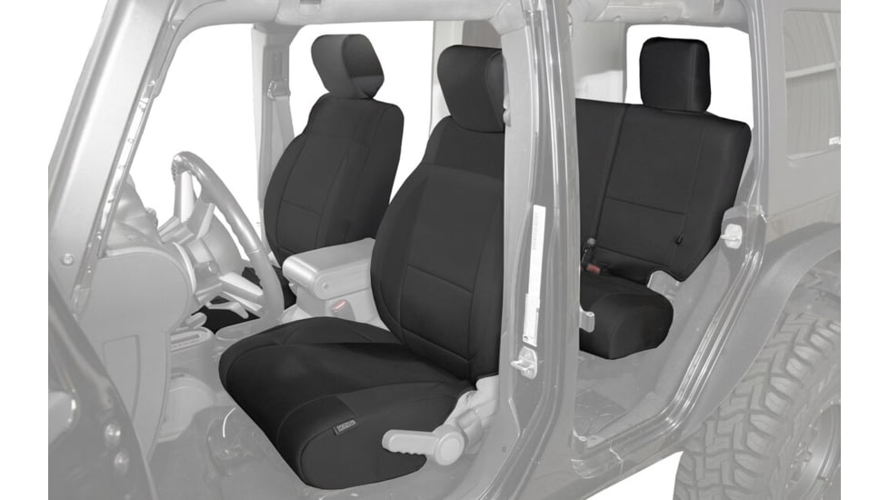 King 4WD Seat Covers, Jeep Wrangler Unlimited JK 4 Door 2008 - 2012, Neoprene, Black/Black, 11010401