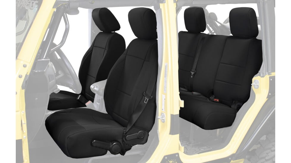 King 4WD Seat Covers, Jeep Wrangler Unlimited JK 4 Door 2013 - 2018, Neoprene, Black/Black, 11010201