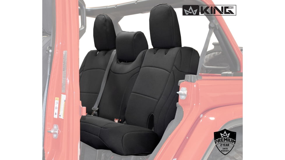 King 4WD Seat Covers, Jeep Wrangler Unlimited JL 4 Door 2018 - 2019, Neoprene, Black/Black, 11010801