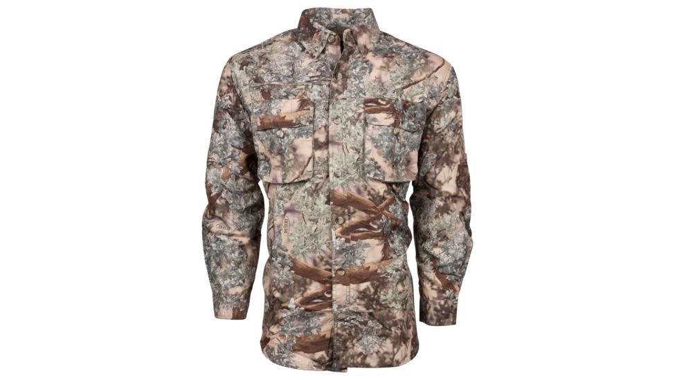 King's Camo Hunter Safari Long Sleeve Shirt, Desert Shadow, Large KCM1607-DS-L
