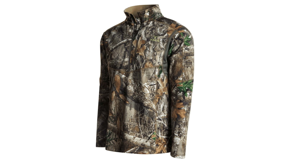 Kings Camo Hunter 1/4 Zip Pullover, Real Tree Edge, Medium, KCM1419-RE-M
