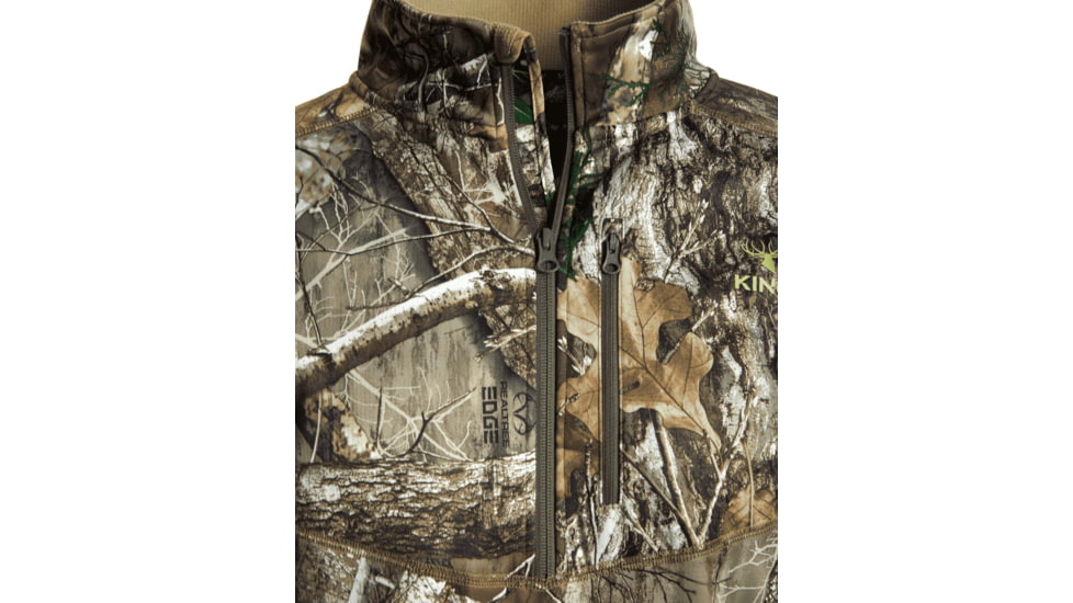Kings Camo Hunter 1/4 Zip Pullover, Real Tree Edge, Medium, KCM1419-RE-M