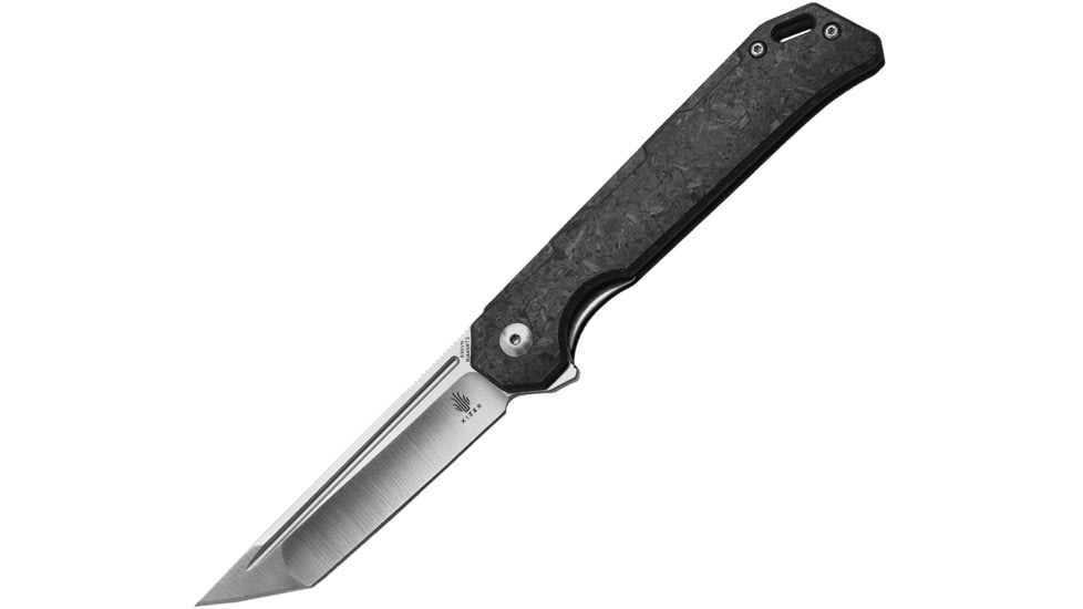 Kizer Cutlery Begleiter Framelock CF Folding Knife, 3.5 satin finish S35VN stainless blade, Marbled carbon fiber handle, 4458T3