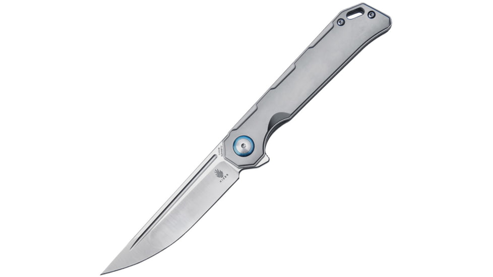 Kizer Cutlery Begleiter Framelock Titanium Folding Knife, 3.5 satin finish S35VN stainless blade, Gray titanium handle, 4458T2
