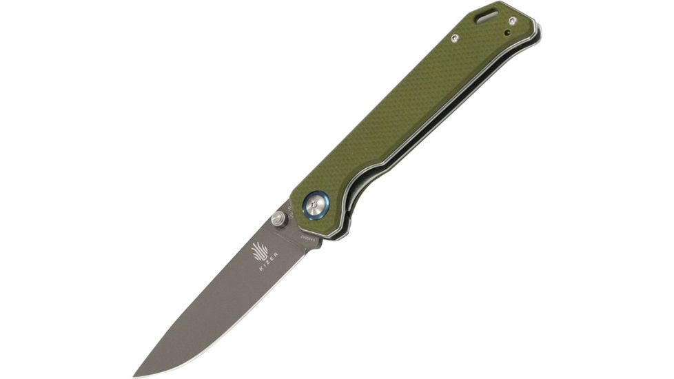 Kizer Cutlery Begleiter Linerlock Green Folding Knife,3.5in,OD Green,G10 Handle KIV4458A2