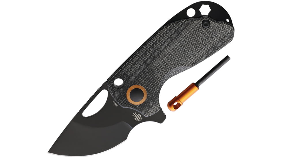 Kizer Cutlery Catshark Micarta Folding Knife, Black, Black micarta handle, KIV2561N2