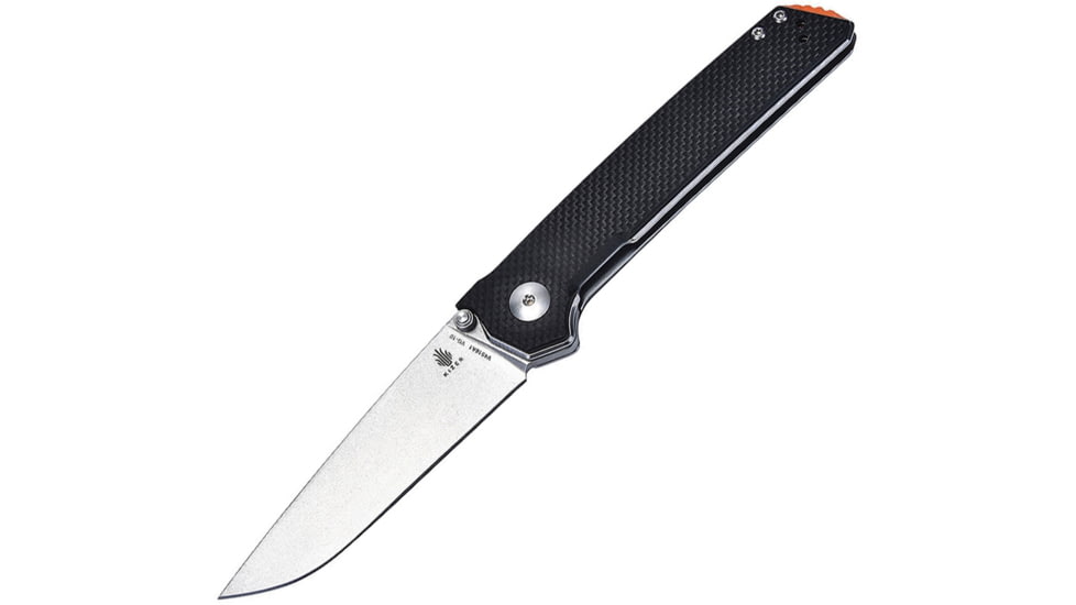 Kizer Cutlery Domin Folding Knife, 3.5in Stonewash Vg-10 SS Drop Point, Black G10 Handle, Thumb Stud, Pocket Clip, V4516A1