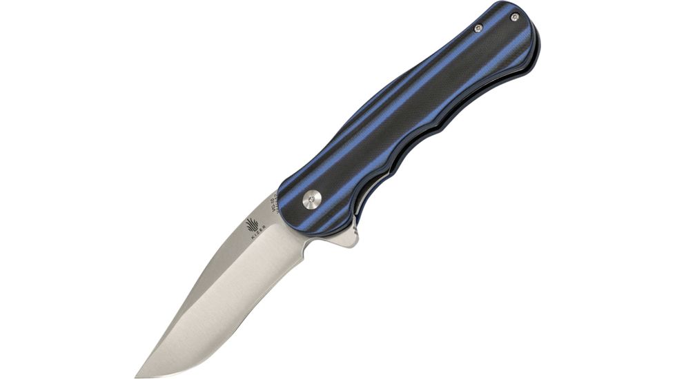 Kizer Cutlery Dorado Linerlock Black/Blue Folding Knife,3.5in,Satin,Black and Blue,G10 Handle KIV4455A2
