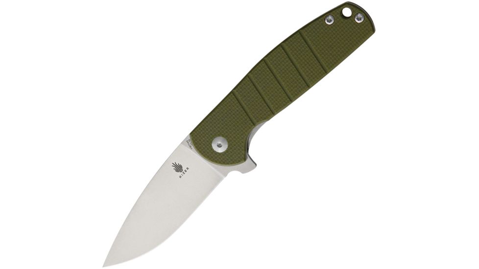 Kizer Cutlery Gemini Linerlock Green Folding Knife,3in,OD Green,G10 Handle KIV3471A2