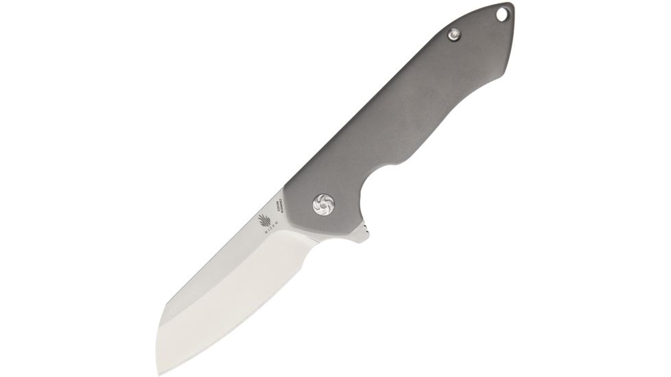 Kizer Cutlery Guru Framelock Folding Knife,3in,S35VN Steel,Standard Edge,Satin,Gray Titanium Handle KI3504K2