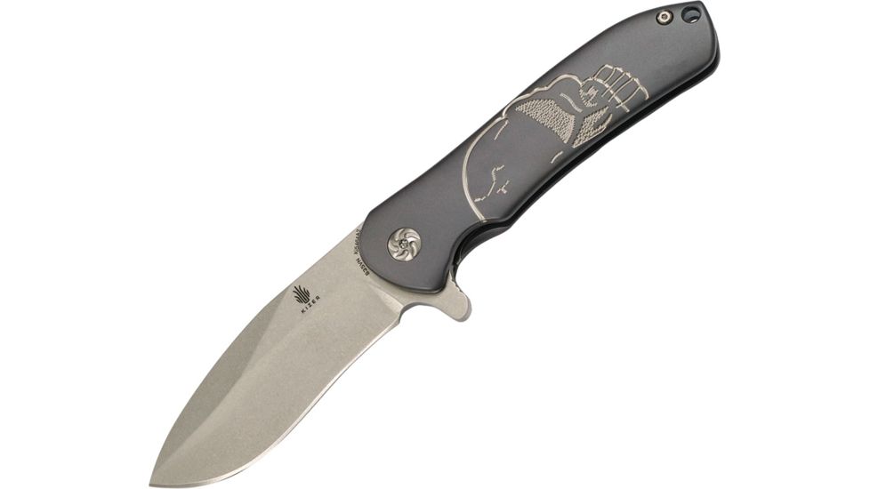 Kizer Cutlery Hustler Titanium Framelock Folding Knife,3.625in,Anodized Titanium Handle KI5464A2