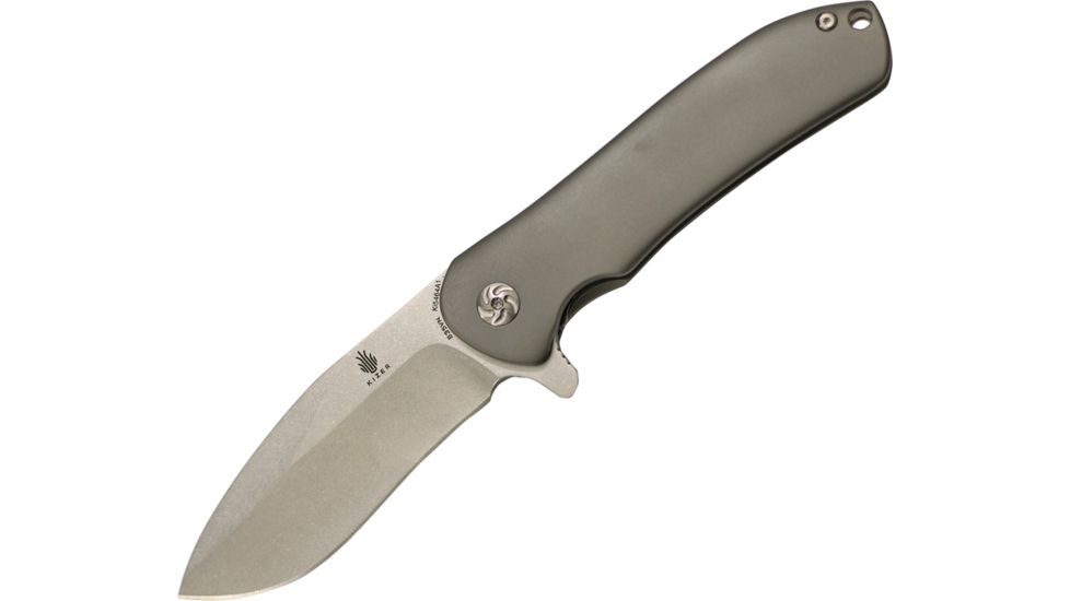 Kizer Cutlery Hustler Titanium Framelock Folding Knife,3.625in,Gray,Titanium Handle KI5464A1