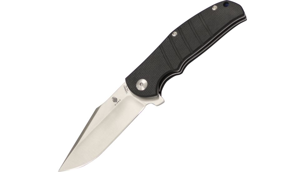 Kizer Cutlery Intrepid Linerlock Black Folding Knife,3.5in,Black,G10 Handle KIV4468A1