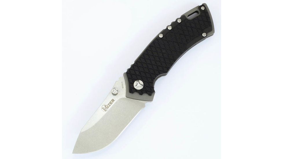 Kizer Cutlery Ki4411F Folding Knife,4.01in,Titanium Frame/Black G10,Satin Drop Point KI4411F2