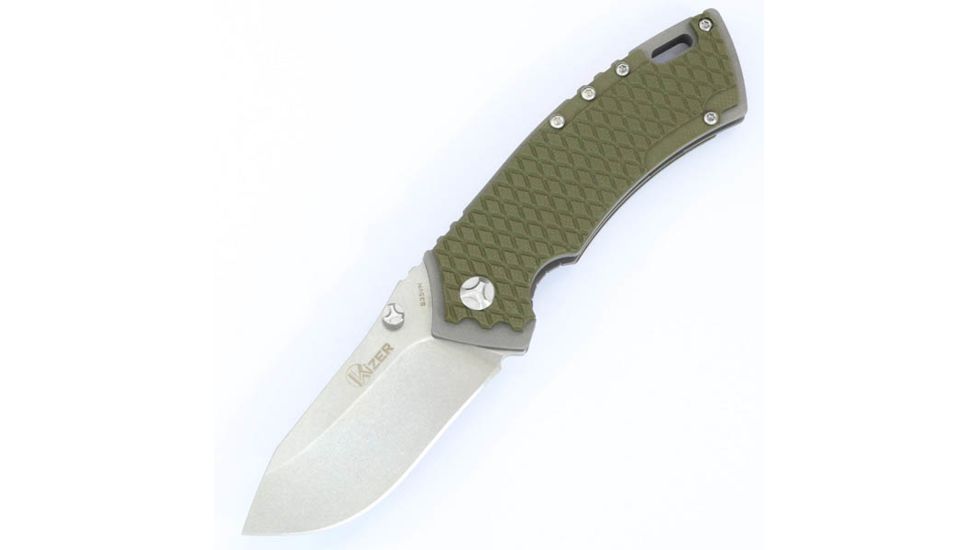Kizer Cutlery Ki4411F Folding Knife,4.01in,Titanium Frame/OD G10,Satin Drop Point KI4411F1