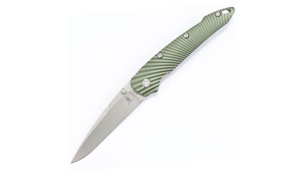 Kizer Cutlery Ki4419A3 Folding Knife,3.55in,OD Green Aluminum,Satin Drop Point KI4419A3