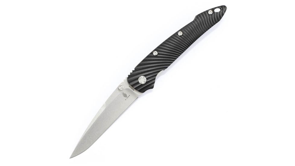 Kizer Cutlery Ki4419A4 Folding Knife,4in,Black Aluminum,Satin Drop Point KI4419A4