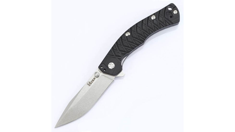 Kizer Cutlery Ki4443A1 Folding Knife,3.5in,Black Titanium,Satin Drop Point KI4443A1