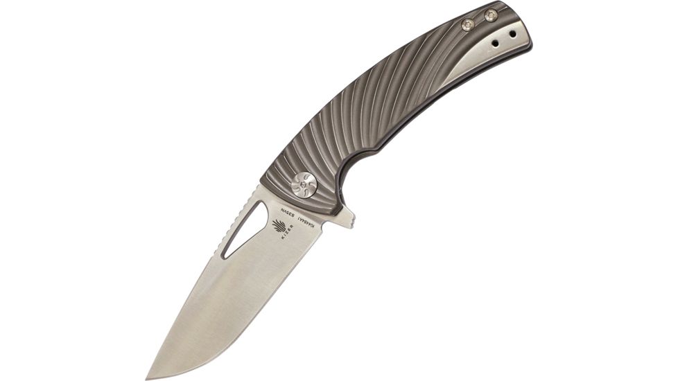 Kizer Cutlery Kyre Framelock Folding Knife,3.5in,S35VN Steel,Standard Edge,Satin,Titanium Handle KI4484A1