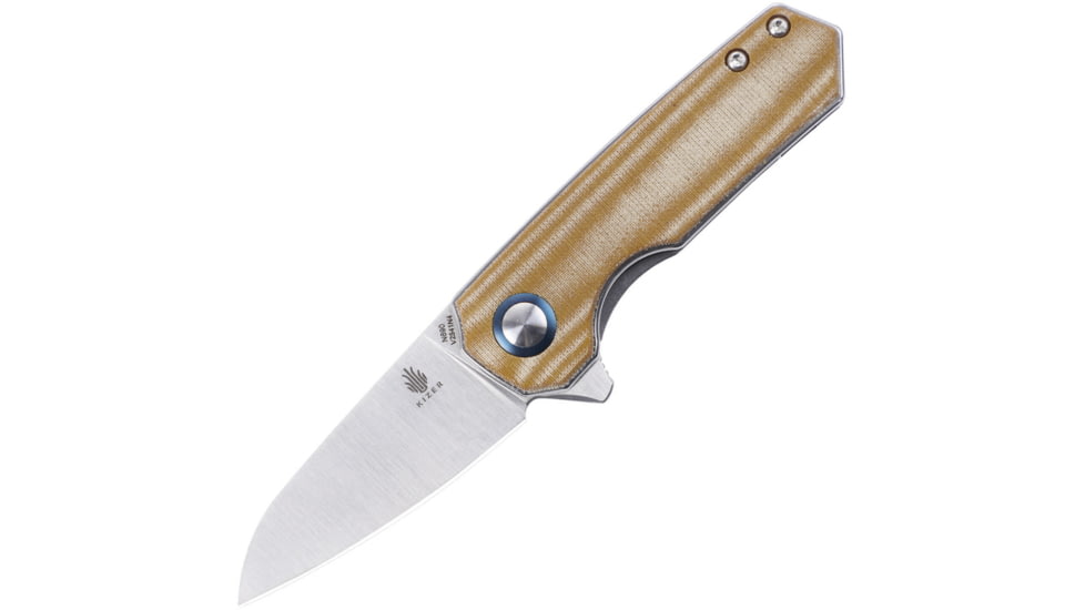 Kizer Cutlery Lieb Linerlock Folding Knife, Brown, Brown micarta handle, V2541N4
